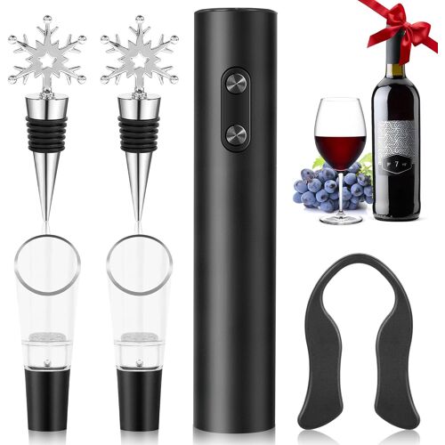 Tire-Bouchon Électrique Pour Vin,Tire-Bouchon Électrique Professionnel Automatique, Ouvre-Bouteille Électrique, Coffret Cadeau Ouvre-Bouteille Électrique 6-En-1, Coffret Cadeau Pour Amateurscable Usb
