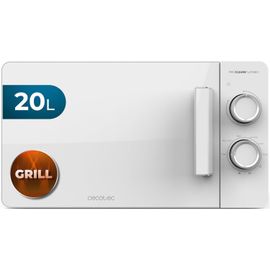 SUBZONAL-Cecotec Micro-ondes Avec Gril Proclean 3120 Flatbed. Capacité 20L, 700W, 6 niveaux, gril de 800W, porte FullWhite, cuisson rapide et dorée, technologie 3DWave pour des résultats parfaits