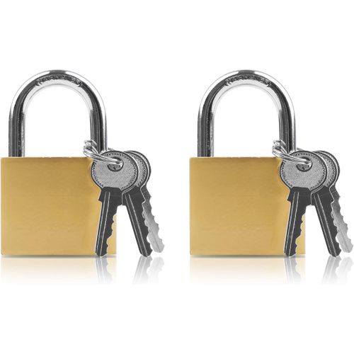 SUBZONAL-Lamondre Lot de 2 Cadenas Petits Cadenas avec Clés, Cadenas de Valise, Cadenas Casier, Cadenas de Sécurité Idéal pour sacs de voyage, valise, Armoires, Casiers -32 mm