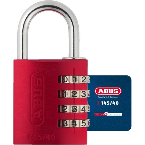 Cadenas À Combinaison 145/40 Rouge-Cadenas Pour Valises,Casiers Et Autres.-Cadenas En Aluminium-Code Numérique Réglable Individuellement-Niveau De Sécurité 4