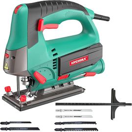 SUBZONAL-HYCHIKA Scie Sauteuse 800W, 800-3000SPM, 6 Vitesses Réglables, 4 Modes de Coupe, Angle d'inclinaison ±45 °, 6 Lames de Scie, Changement de Lames Rapide