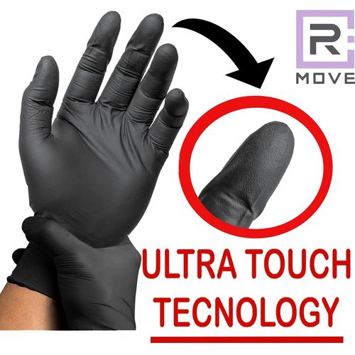 Kalanka-Lot De 100 Gants En Nitrile Noir Xl Sans Poussière, Sans Latex, Hypoallergéniques, Gants Jetables Pour Esthéticiennes, Tatoueurs, Milieux Médicaux, Gants Alimentaires (Xl, Noir)