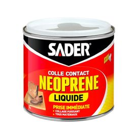 SUBZONAL-Sader Colle Contact Néoprène Liquide ¿ Colle Extra Forte Tous Matériaux ¿ Prise Immédiate ¿ Idéale pour Surfaces Horizontales ¿ Applicable au Pinceau ¿ Boîte de 500 ml
