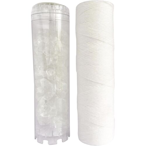 JEXNOVASHOP-105008 - Kit standard - 1 filtrante bobinée 20 microns et 1 anticalcaire pour filtrer les impuretés contenues dans l¿eau- Pour bol de taille standard 10" - Fabriqué en France