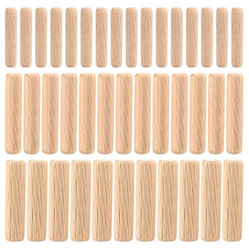 ASFASFq-90 Pièces Assortiment de Chevilles en Bois, Chevilles en Goujon Bois Coniques Rainurées M6 M8 M10 pour Fraisage, Rainurage, Artisanat, Bricolage, Travail du Bois, Travaux de Menuiserie