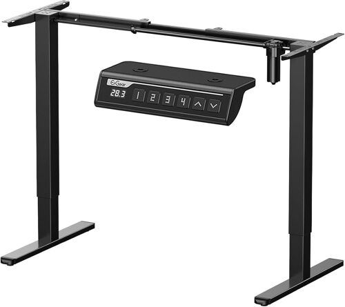 Ulteronixshop-Bureau Assis Debout Électrique,Cadre Bureau Assis Debout avec 4 mémoires de contrôle jusqu'à 118cm, Cadre Seulement