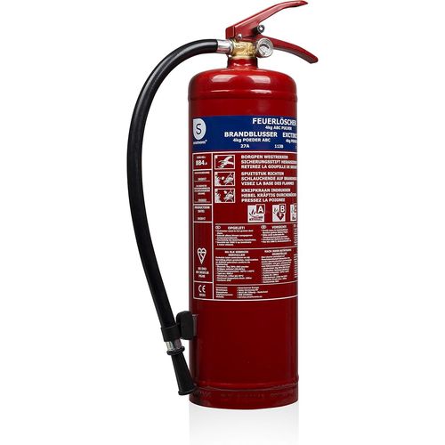 SUBZONAL-Smartwares Extincteur Poudre - 4 kg - pour Feux ABC - Adapté pour véhicules & domiciles - Support Inclus - FEX-15140