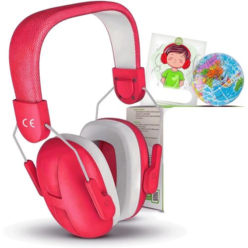 SUBZONAL-Casque Anti Bruit Enfant Protection Auditive 3-16 ans Certifié CE | Réglable et Confort Supérieur | Réduction de 26 dB + Cadeau Boule Anti Stress Educative Planète + Ebook