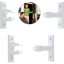 ASFASFq-Lot de 2 Paires Loquets de Porte pour Caravane, Kit de Retenue de Porte Camping Car en Plastique Bloc Porte Camping Car Extérieur pour Caravanes, Camping-Cars, Volets, Armoires (Blanc)