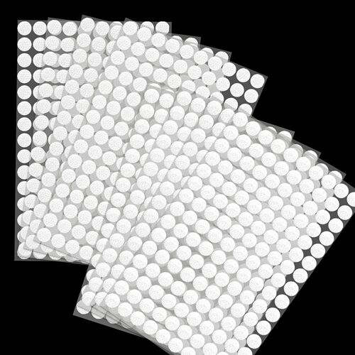 1008 Pcs Scratch Autocollant Rond,504 Paires 10mm Pastille Scratch Autocollant Crochets Et Boucles,Blanc Double Face Rond Pastille Adhesive Collant Point,Pour Diy,Artisanat Etc.