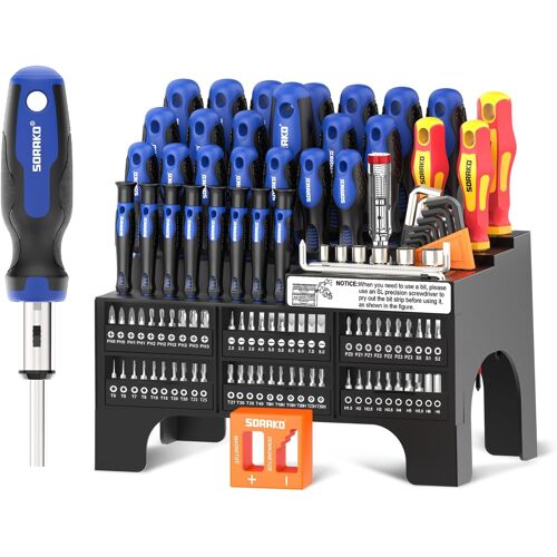 JEXNOVASHOP-118Pcs lot tournevis magnétique, comprenant un kit tournevis à cliquet,embouts, tournevis de précision, tournevis isolés, un testeur de tension, adapté à la maison, au bureau, à l'entreti