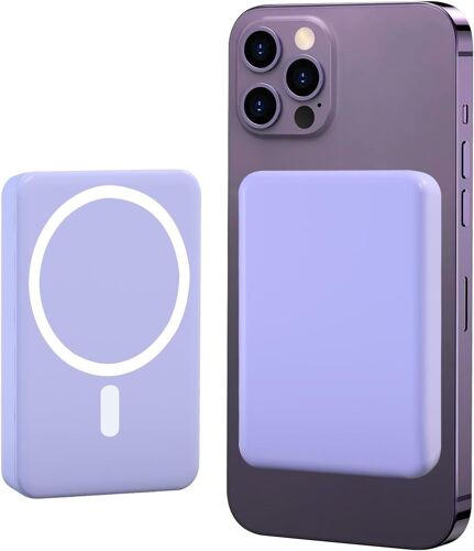 Loranka-Batterie Externe For Magsafe Sans Fil, 5000 Mah Compatible Avec Charge Rapide Usb-C Pd 20w, Chargeur Portable Magnétique Pour La Série Iphone 16/15/14/13/12