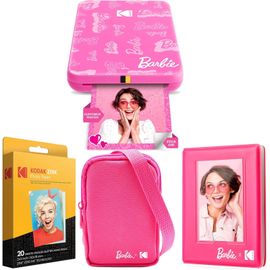 SUBZONAL-Kodak x Barbie Step Slim Imprimante Photo Mobile Instantanée sans Fil (Style Signature) + Étui Deluxe Barbie + Album Photo Barbie + Papier Zink (20 Feuilles)