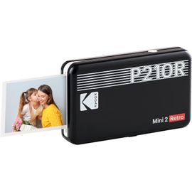 SUBZONAL-KODAK Mini Retro 2 P210 - Mini Imprimante Connectée, Photo format Carte de Crédit 5,3 x 8,6 cm - 2,1 x 3,4'', Bluetooth, Batterie Lithium, Sublimation Thermique 4Pass, 8 photos incluses ¿ No