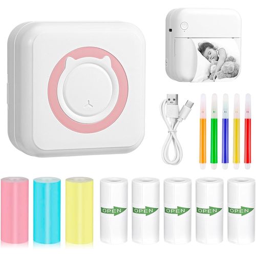 Hamiltion-Imprimante Photo Portable, Mini Imprimante Photo Instantané Sans Fil, Imprimante Thermique Sans Fil Bt Imprimante Mobile, Imprimante Pour Photos Liste (C)