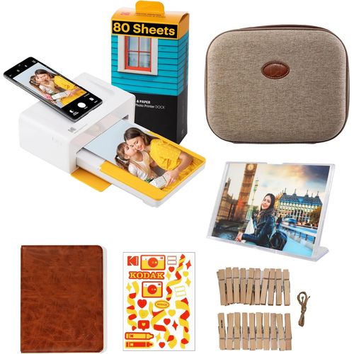 Dock Plus 4Pass Imprimante Photo (10x15cm) + Paquet avec 90 Papier Photo (10 Feuilles Initiales + Paquet de 80 Feuilles)