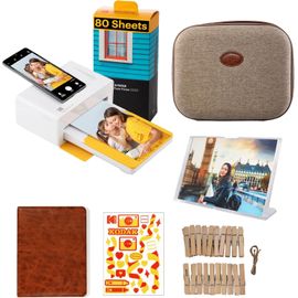 SUBZONAL-Kodak Dock Plus 4Pass Imprimante Photo (10x15cm) + Pack d'accessoires avec 90 Papier Photo (10 Feuilles Initiales + Paquet de 80 Feuilles)