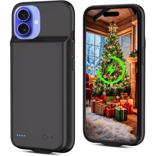 SJZG-[7000Mah Boîtier De Batterie Pour Iphone 16, Nouveau Boîtier De Charge Rechargeable Haute Capacité, Housse De Protection Portable Pour Iphone 16 (1 Pack)
