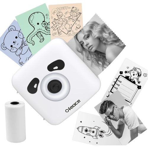 CHECARZHN--NO1-Imprimante Photo Portable, Mini Imprimante Portable, Impression Thermique, 300 Dpi, Connexion Rapide 1 S, 1100 Mah, Étiquette De Reçu, Note, Autocollant, Qr Code, Androïd Et Ios, Conception