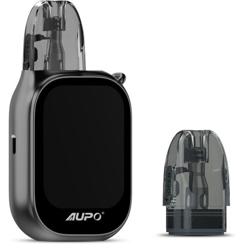 KALANKA-J23 Appareil de vapotage rechargeable à système ouvert, batterie 650 mAh, noir ¿ Écran tactile, Bluetooth, réponse aux appels, fonction jeu, résistance réglable, (Black)