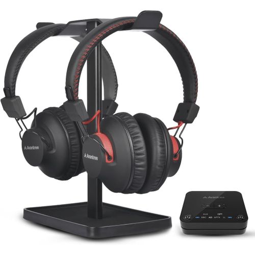 Ht41899 Plus - Casque Tv Bluetooth 5.3 Double Qualcomm Avec Transmetteur Avec Aptx Adaptive Pour Télévision Sans Fil, Contrôles De Volume Individuels, Support Optique Et 50H D'Autonomie