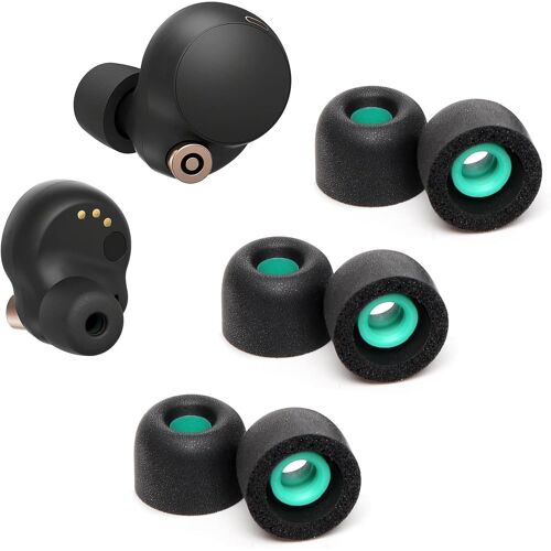 KALANKA-Memory Foam Ear Buds pour Sony WF-1000XM4, Embouts de Rechange Sony Ear Piece Foam Tips pour WF-1000XM4 Fit Charging Case (Surface Mate, 3 Paires, M)
