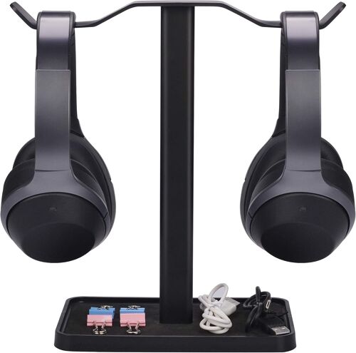 Neetto Hs908 Double Support Casque Pour Bureau, Stand Et Rangement Pour Casques Micro Sennheiser, Sony, Audio-Technica, , Beats, Akg, Casques Gaming[VIT692512]