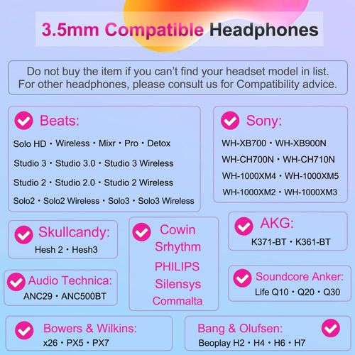 TIANYI-Câble Audio de Remplacement pour Casque Beats Câble Jack 3,5 mm Aux Compatible avec Beats Solo2 Solo3 Studio3 Wireless HD Pro by Dr. Dre Sony WH-1000XM4 WH-1000XM5 avec Micro et Contrôle du Vo