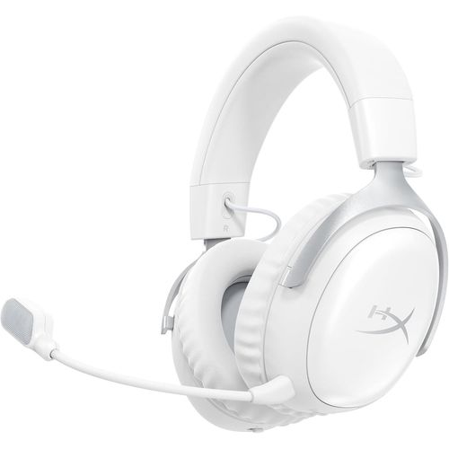SUBZONAL-HyperX Cloud III S Casque de Gaming sans Fil, Bluetooth, 2,4 GHz, PC, PS5, Xbox, Drivers 53 mm, DTS, Microphone 10 mm, Batterie jusqu'à 200 h, Blanc