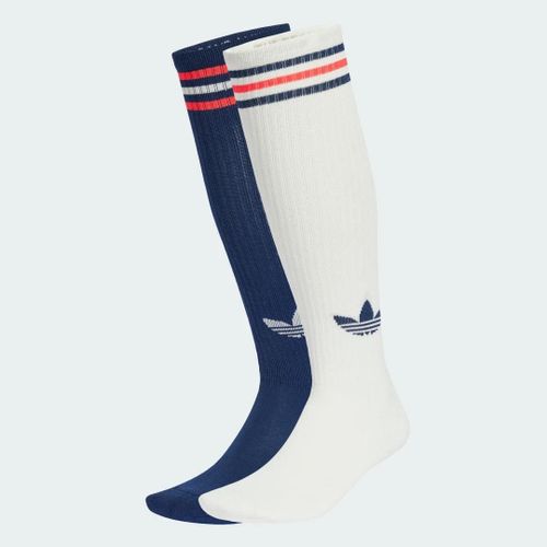 Chaussettes Montantes 3 Bandes (2 Paires) Adidas - Off White / Night Indigo - 34-36