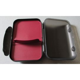 Lunch Box Tupperware Réf.5140 A-2 - Boite Repas Hermétique Grise Avec Séparateur Rouge