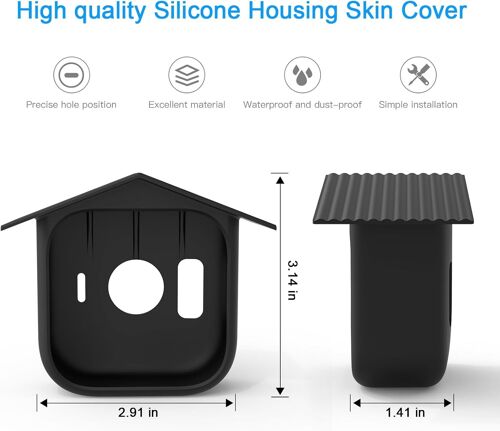 SJZG-Lot De 2 Coques En Silicone Compatibles Avec Caméra Clignotante D'Extérieur 4, Étanche, Souple, Durable (Appareil Photo Non Inclus), Noir