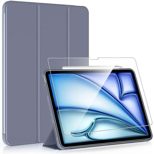Coque + Verre Trempé Pour Ipad Air 13 Pouces (M3 2025, M2 2024) Protection Slim Avec Fonction Support - Violet - E.F.Connection
