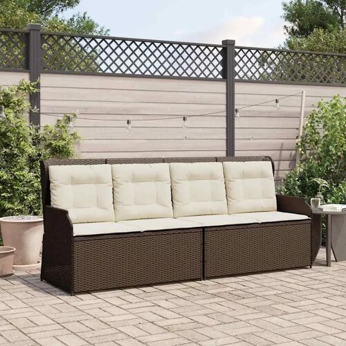 Vidaxl Banc De Jardin Avec Coussin Marron Poly Rotin