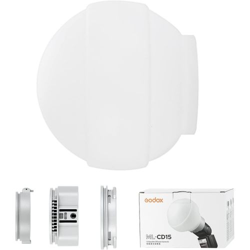 SUBZONAL-Godox Diffuseur dôme MLCD15 avec 3 adaptateurs, diffuseurs lumière Flash en Silicone Pliable, Compatible avec LED Light et Flash Godox V1 V1Pro V860III V850III TT685II