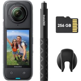 SUBZONAL-Insta360 X4 Pack Luxe - Caméra d'action 360° 8K étanche, vidéo Grand Angle 4K, Perche à Selfie Invisible, protège-objectifs Amovibles, 135 Min d'autonomie, édition IA, stabilisation