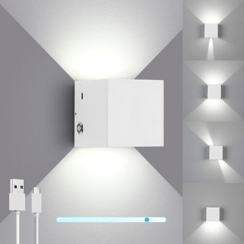 Applique Murale Sans Fil 4000mah Led Lampe Sans Fil Rechargeable Dimmable Angle Réglable 120° Lampe Murale Interieur À Commande Tactile Pour Chambre.[V33]