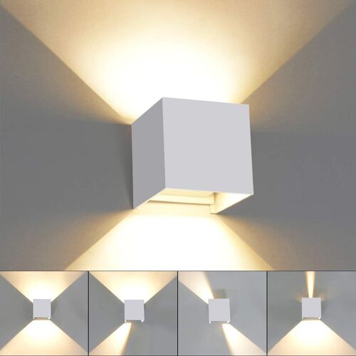 Moderne Applique Murale Led Lampe Murale Up Down Angle De Faisceau Réglable Lèche-Murs Led Intérieur Extérieur Imperméable Ip65 Pour Salle De Bain Escalier Chambre À Coucher Couloir,6w 3000k.[V39]