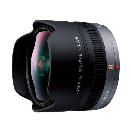 Objectif Panasonic Lumix H-F008 - Fonction Fisheye - 8 mm - f/3.5 ED - Micro Four Thirds - pour Lumix GX7; Lumix G AG-GH4UP, DC-G91, G95, GX880, DMC-G70, G7M, GX80, GX8A, GX8K, GX8M