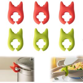 Ersan-6 Pièces Repose Cuillère Cuisine,Porte Cuillere Cuisine,Cuillère Pour Pot Clip,Clip De Pot En Silicone Pour Placer Les Cuillères Et Spatules Après La Cuisson Dans Un Repose Ustensiles À Vapeur