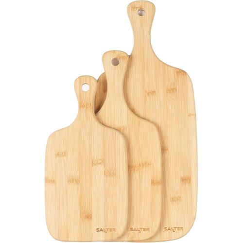 Subzonal-Lot De 3 Planche À Découper Bois, Planches En Bambou 30/35/45cm Pour Viande/Pain/Fromage, Set De Planches À Découper Résistantes, Grande Planche De Service Cuisine Durable