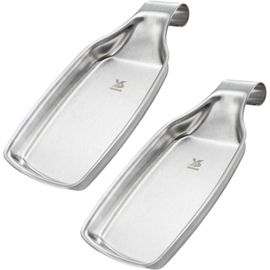 Repose-Cuillère En Acier Inoxydable Pour Cuisine Argenté,Lot De 2