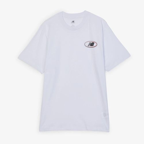 Tee Shirt Oval Logo Blanc/Noir New Balance - Blanc/Noir - Xs