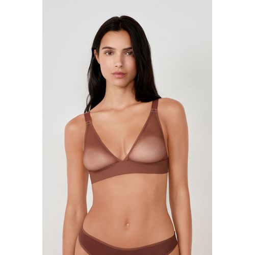 Soutien-Gorge Triangle Sans Armatures En Mesh - Pure Mesh Plus - 85c - Brown - Femme - Etam