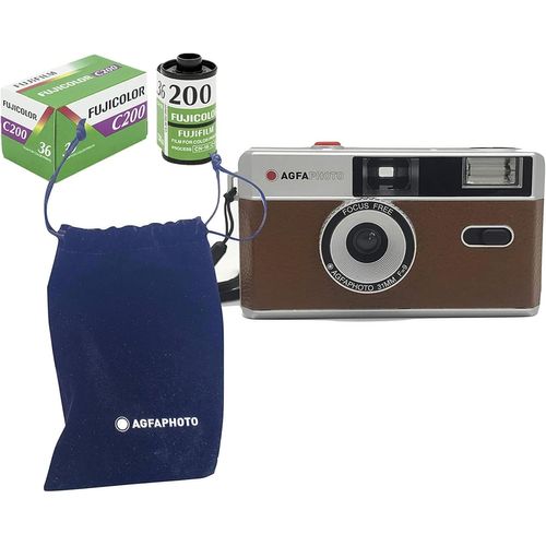 SUBZONAL-AgfaPhoto Analogue 35 mm Compact Film Camera Set: pellicola per immagini a Colori + batteria