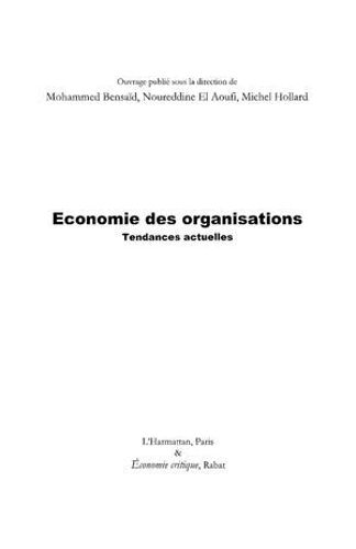 Economie Des Organisations