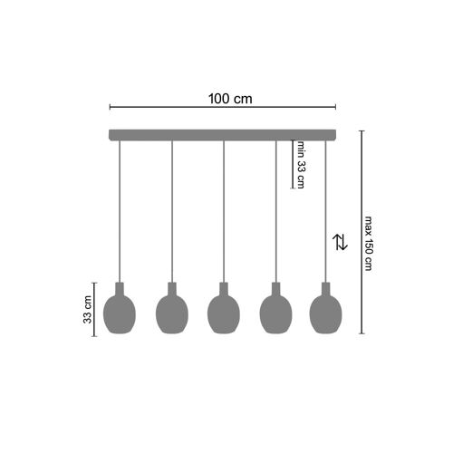 Lustre Bois,Bleu,P100xd20x Dhcm