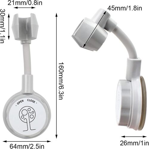 Support de pommeau de douche à ventouse, support de pommeau de douche réglable, support de douche rotatif à 360°