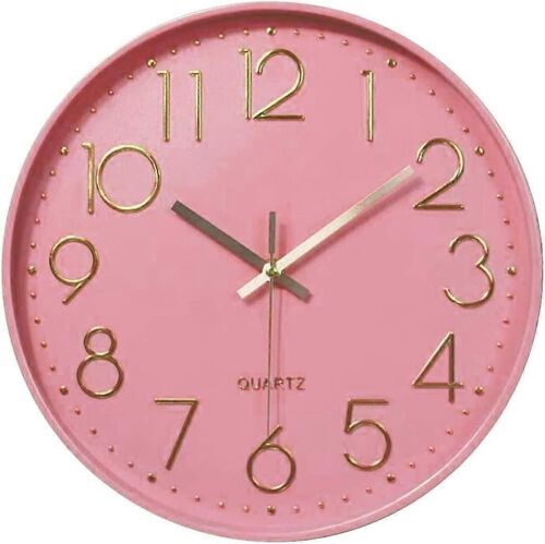 Horloge murale silencieuse de 30 cm, moderne, à piles, à quartz, pour cuisine, décoration d'intérieur, bureau