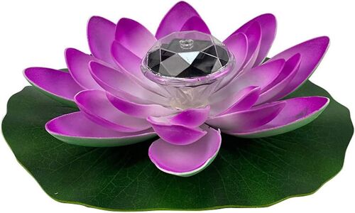 Lampe Solaire Flottante Violette Étanche En Forme De Lotus, Veilleuse Flottante Pour Étang, Piscine, Jardin, Aquarium, Décoration De Fête De Mariage